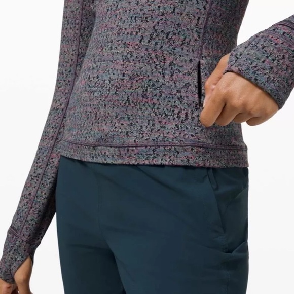 Lululemon Runderful Long Sleeve Neon Tweed Jacquard Size 8 EUC - Picture 3 of 11